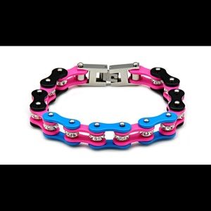 Mens D&Z Stainless Steel Motorcycle Bike Bracelet